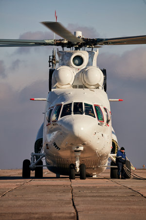 Transport helicopter Mi-26 TC. Heavy helicopter (on the codification of NATO: Halo) is a heavy...