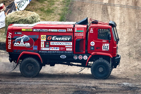 Truck MAZ of the MAZ-Sportauto racing team. BIZON Truck Show. ROSTOV-ON-DON, RUSSIA - 20.05.2018