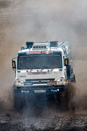 Truck Kamaz of the Kamaz-Master racing team. demonstration race. BIZON Truck Show. ROSTOV-ON-DON, RUSSIA - 20.05.2018のeditorial素材