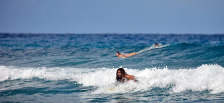 Surfer on a wave. beautiful ocean wave. Water sport activity. Atlantic Ocean, Dominican Republic....