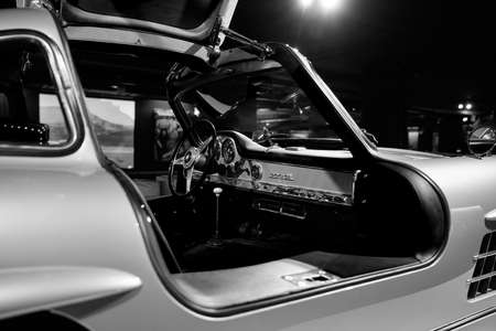 Sports car Mercedes-Benz 300SL (W198). Center of Heydar Aliyev, Baku, Azerbaijan, 04.27.2017のeditorial素材