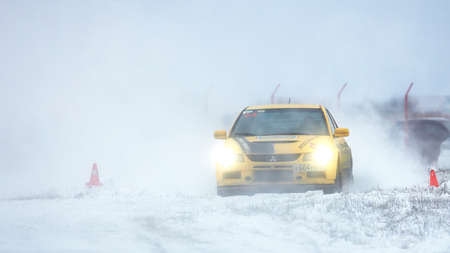 Winter Rally. Mitsubishi Eva 8. 27012018 Rostov-on-Don Russiaのeditorial素材
