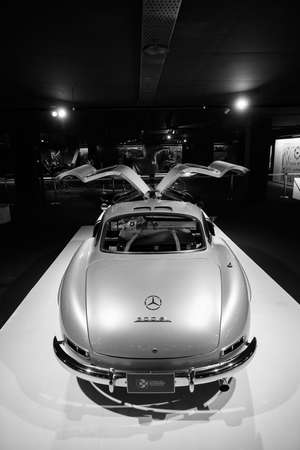 Sports car Mercedes-Benz 300SL (W198). Center of Heydar Aliyev, Baku, Azerbaijan, 04.27.2017のeditorial素材