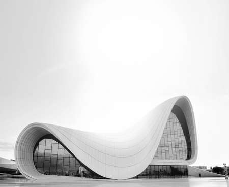 Heydar Aliyev Center. designed by Zaha Hadid. Center houses a conference hall, gallery and museum. Baku, Azerbaijan, 04.28.2017のeditorial素材