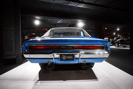 Dodge Charger 1970. muscle car from ca. American classic cars. Classic Car exhibition - Heydar Aliyev Center, Baku, Azerbaijan - 26,04,2017のeditorial素材