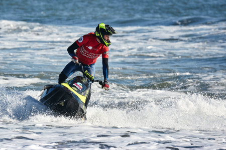 Professional jet ski riders compete at the IFWA World Tour Jet Ski Championship. Contestants perform...