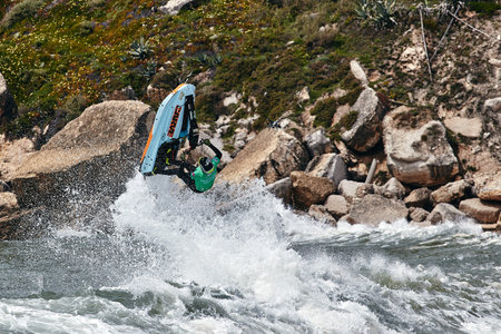 Professional jet ski riders compete at the IFWA World Tour Jet Ski Championship. Contestants perform...