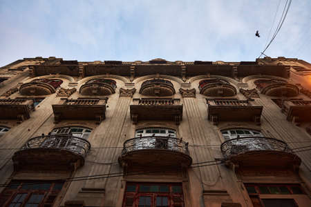 Street view of old town. Colonial Architecture Detail. Typical colonial style. Streets Of Santo Domingo, Dominican Republic.のeditorial素材