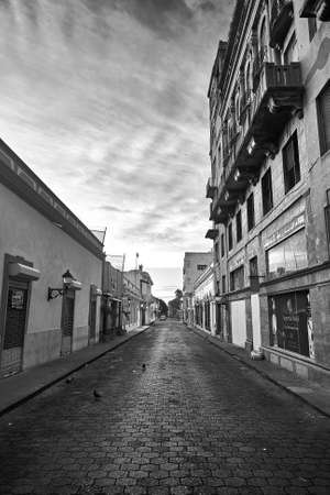 Street view of old town. Colonial Architecture Detail. Typical colonial style. Streets Of Santo Domingo, Dominican Republic. 12/27/2016.のeditorial素材