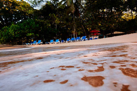 Wave On Sandy Beach. Background. Splash of waves on the sandy beach. foam, surf, waves.の写真素材