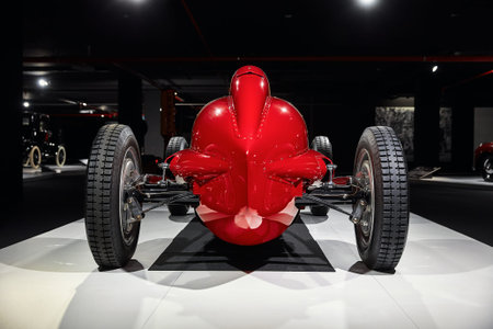 Ford V8 Monoposto Indianapolis Style of 1936 american vintage racing car on cars exhibition. Classic Car exhibition - Heydar Aliyev Center, Baku, Azerbaijan - 26,04,2017のeditorial素材