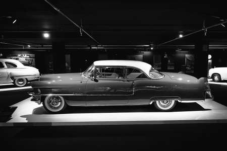 Cadillac Coupe Deville 1955. Retro car on exhibition. Classic Car exhibition - Heydar Aliyev Center, Baku, Azerbaijan - 26,04,2017のeditorial素材