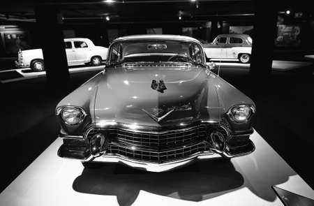 Cadillac Coupe Deville 1955. Retro car on exhibition. Classic Car exhibition - Heydar Aliyev Center, Baku, Azerbaijan - 26,04,2017のeditorial素材
