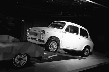 Fiat 500 L (1970). Small Italian city car. Retro car. Classic Car exhibition - Heydar Aliyev Center, Baku, Azerbaijan 26,04,2017のeditorial素材