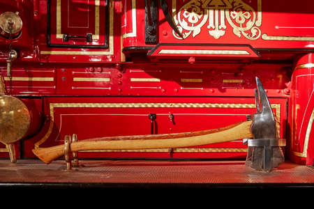 Seagrave Model 6WT (1924) Retro fire truck. Retro car. Classic Car exhibition - Heydar Aliyev Center, Baku, Azerbaijan 26,04,2017のeditorial素材