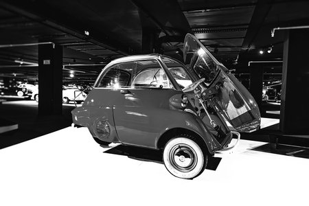 BMW Isetta. Particularly small class car produced in the post-war period. Classic Car exhibition - Heydar Aliyev Center, Baku, Azerbaijan 26,04,2017のeditorial素材