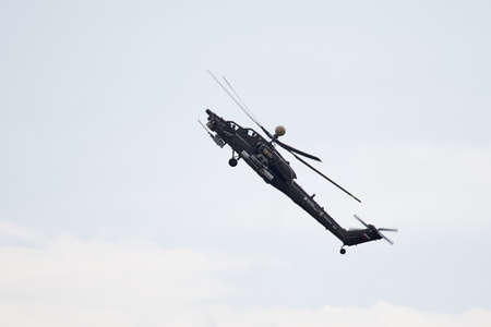 Mi-28 UB attack helicopter performing a demonstration flight. Mil 28 (NATO reporting name Havoc) 19.07.2017, Rostov Region, Russiaのeditorial素材