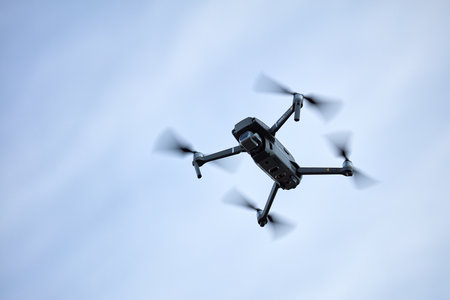 DJI Mavic 2 Pro, drone in flight. Iceland 09 09 2018のeditorial素材