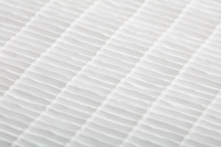 Closeup view on air filter. Filtration concept. High efficiency air filter for HVAC system.