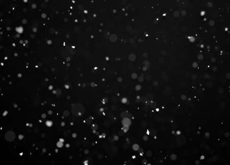 Snowfall on black background. design elementの写真素材