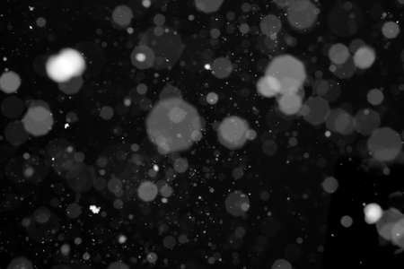 Snowfall on black background. design elementの写真素材