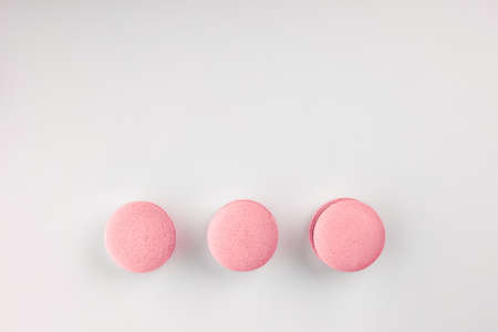 Pink round macaron. sweet backgroundの写真素材