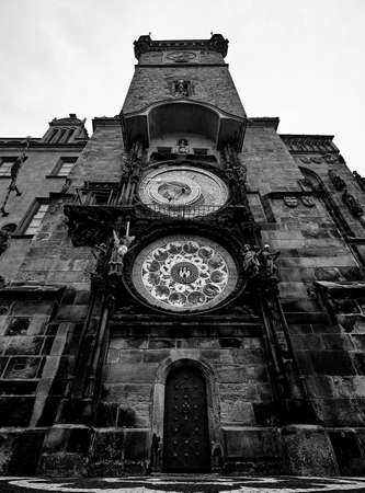 Prague old town square and Astronomical Clock Tower, Prague, Czech Republic.の写真素材