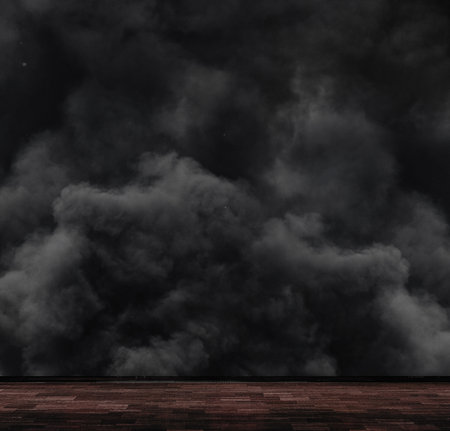 Empty white wall and wooden oak floor. place for pictures.の写真素材