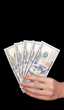 Dollars Closeup Concept. American Dollars Cash Money. One Hundred Dollar Banknotes.