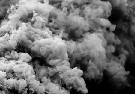 Dense gray smoke. chemical pollution poisonの写真素材