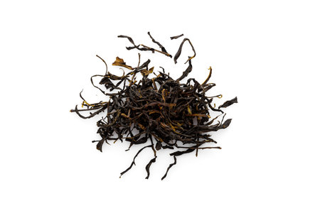 pile of raw chinese tea isolated on white.