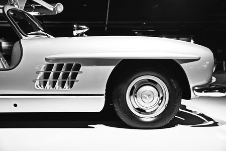 Sports car Mercedes-Benz 300SL (W198). Center of Heydar Aliyev, Baku, Azerbaijan, 04.27.2017