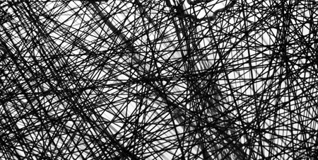 Black thread. Abstract black lines.