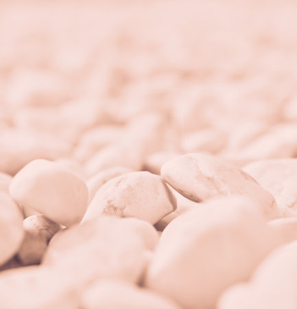 Pebbles stone background. Relaxation, meditation and calmness around us. Gentle backgroundの写真素材