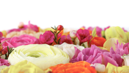 Flowers in a gift box. many of the flower buds.