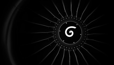 Engine airplane. close up of turbojet of aircraft on black background.の写真素材