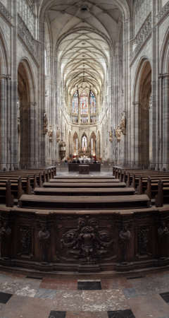 St. Vitus Cathedral in Hradcany, the most famous church in Prague Castle in Czech Republic 28 04 2015のeditorial素材