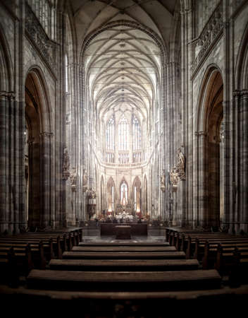 St. Vitus Cathedral in Hradcany, the most famous church in Prague Castle in Czech Republic 28 04 2015のeditorial素材