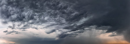 Stormy sky panorama. Clouds background. view from the height of the clouds.の写真素材