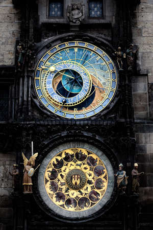 The Prague astronomical clock (Prague orloj), Czech Republicの写真素材