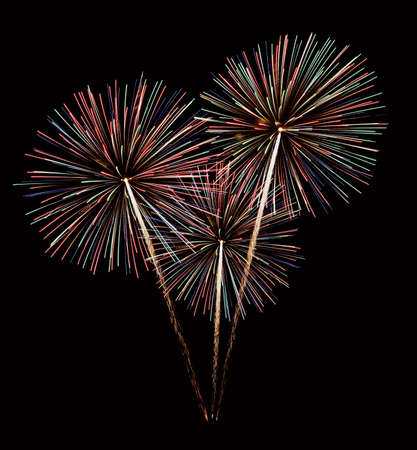 Beautiful colorful fireworks with night skyの写真素材