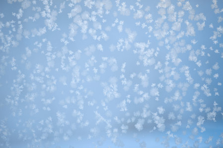 snow on the window. Abstract winter backgroundの写真素材