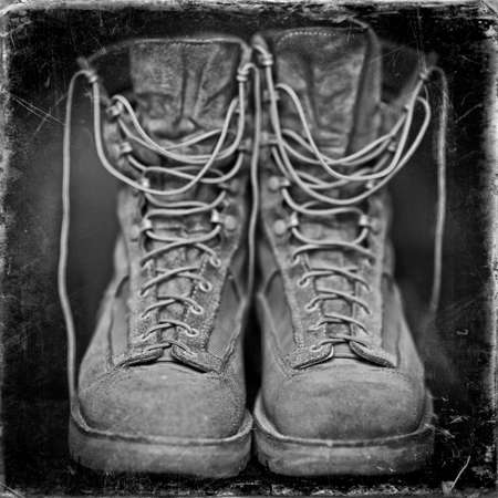 Vintage Hiking bootsの写真素材