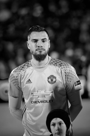 Sergio Romero GK in match 1 8 finals of the Europa League between FC Rostov and Manchester United,...