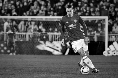 Zlatan Ibrahimovic (Feyenoord) Game moments in match 1 8 finals of the Europa League between FC Rostov and Manchester United, 09 March 2017 in Rostov-on-Don, Russia.のeditorial素材