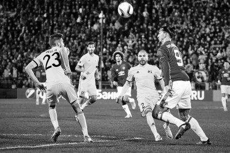 Zlatan Ibrahimovic (Feyenoord) Game moments in match 1 8 finals of the Europa League between FC Rostov and Manchester United, 09 March 2017 in Rostov-on-Don, Russia.のeditorial素材
