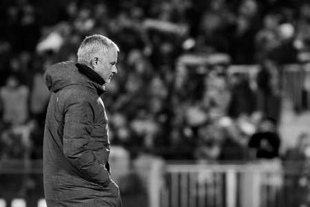 Jose Mourinho, Game moments in match 1 8 finals of the Europa League between FC Rostov and Manchester United, 09 March 2017 in Rostov-on-Don, Russia.のeditorial素材