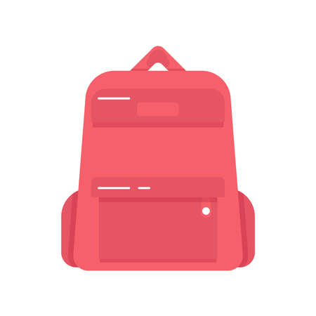 Backpack or school bag in flat style. Kids backpack vector illustration isolated on white backgroundのイラスト素材