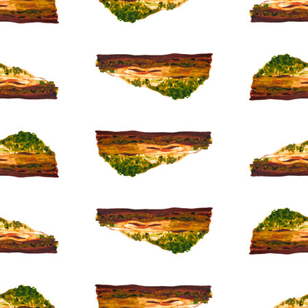 Turkish baklava. Oriental sweets. Watercolor seamless pattern. Can be used for textile design, paper productsの写真素材