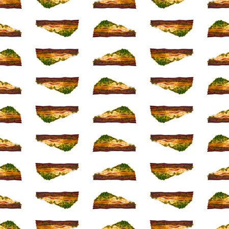 Turkish baklava. Oriental sweets. Watercolor seamless pattern. Can be used for textile design, paper products.の写真素材